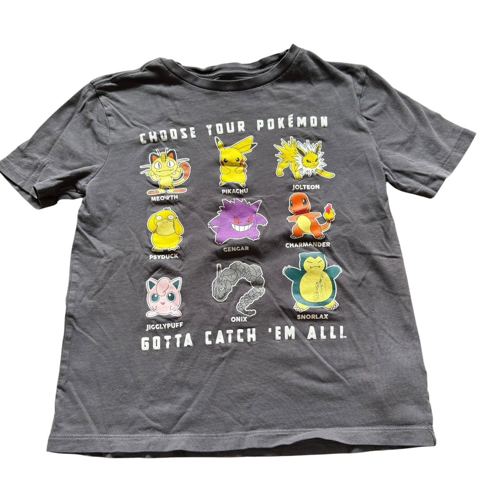 Pokemon Choose Your Pokemon Graphic T Shirt Old Navy Gray Youth Large 10 12